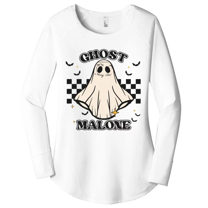 Ghost Malone Funny Halloween Malone Spooky Halloween Women's Perfect Tri Tunic Long Sleeve Shirt