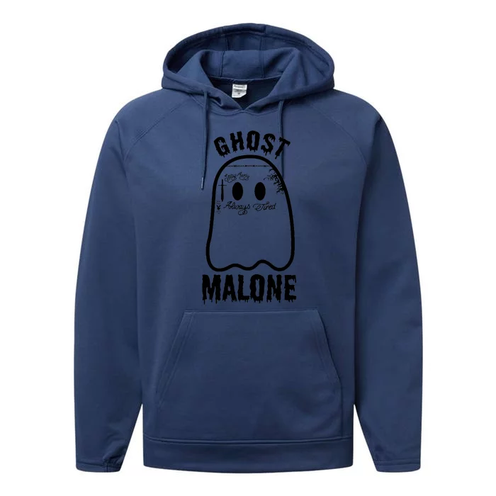 Ghost Malone Funny Stay Away Always Tired Halloween Costume Performance Fleece Hoodie