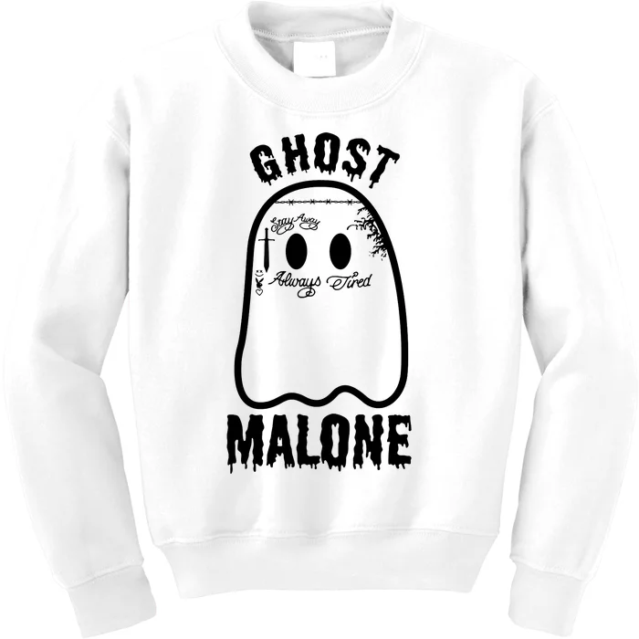 Ghost Malone Funny Stay Away Always Tired Halloween Costume Kids Sweatshirt