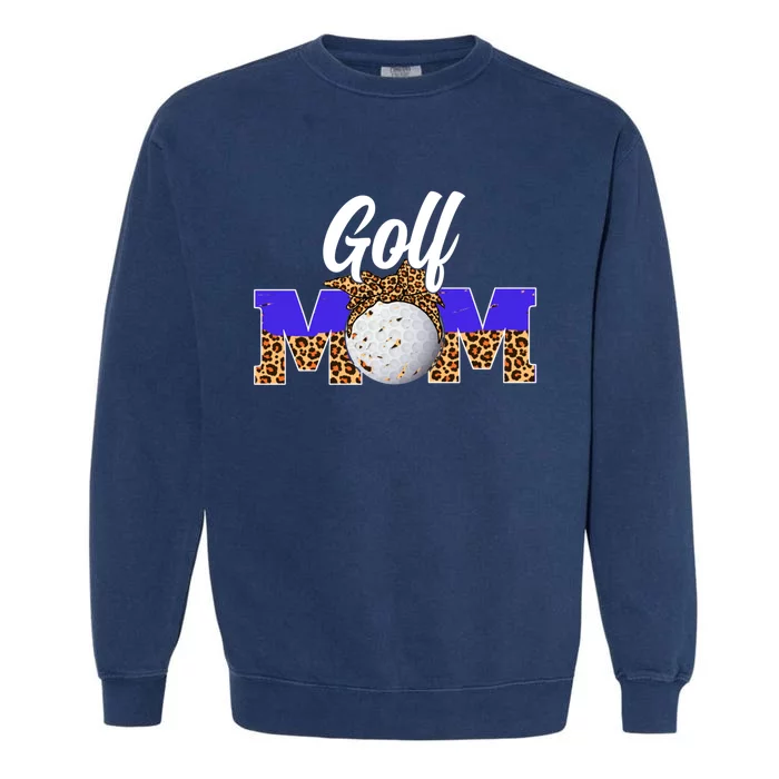 Golf Mom Game Day Leopard Mothers Day Gift Garment-Dyed Sweatshirt