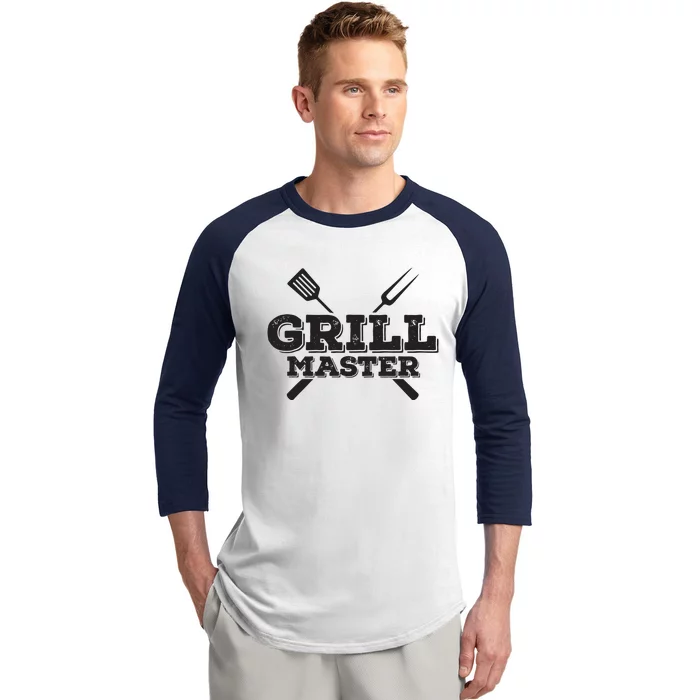 Grill Master Grilling Barbecue BBQ Smoker Graphic Baseball Sleeve Shirt