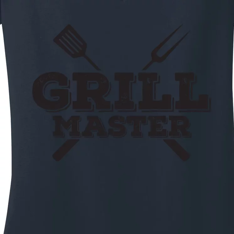 Grill Master Grilling Barbecue BBQ Smoker Graphic Women's V-Neck T-Shirt