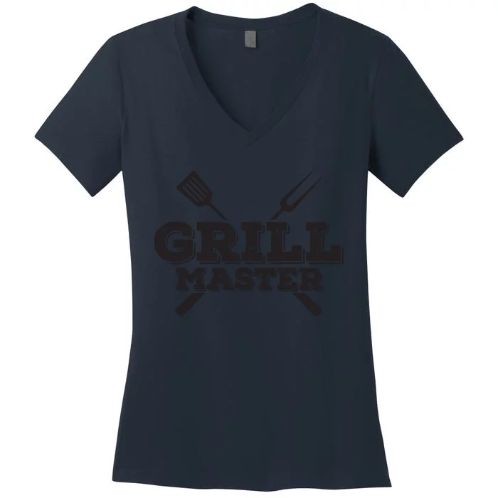 Grill Master Grilling Barbecue BBQ Smoker Graphic Women's V-Neck T-Shirt