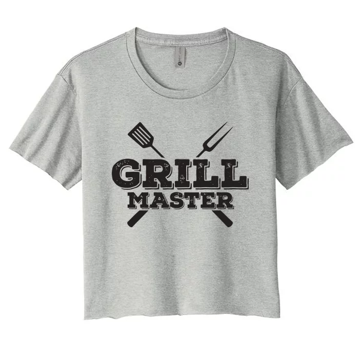 Grill Master Grilling Barbecue BBQ Smoker Graphic Women's Crop Top Tee