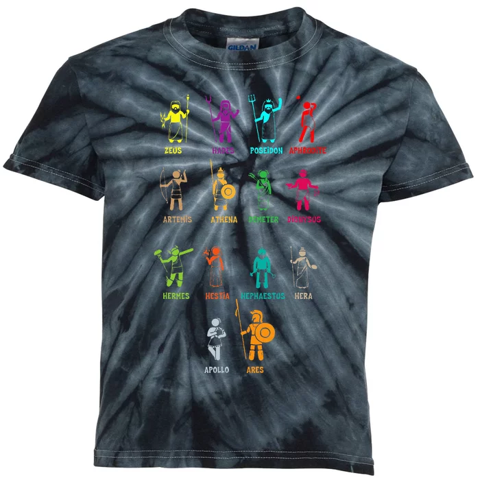 Greek Mythology Gods Gods Of Greece Kids Tie-Dye T-Shirt