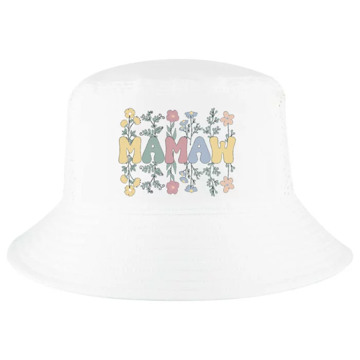 Groovy Mamaw Grandmother Flowers Mamaw Grandma Cool Comfort Performance Bucket Hat