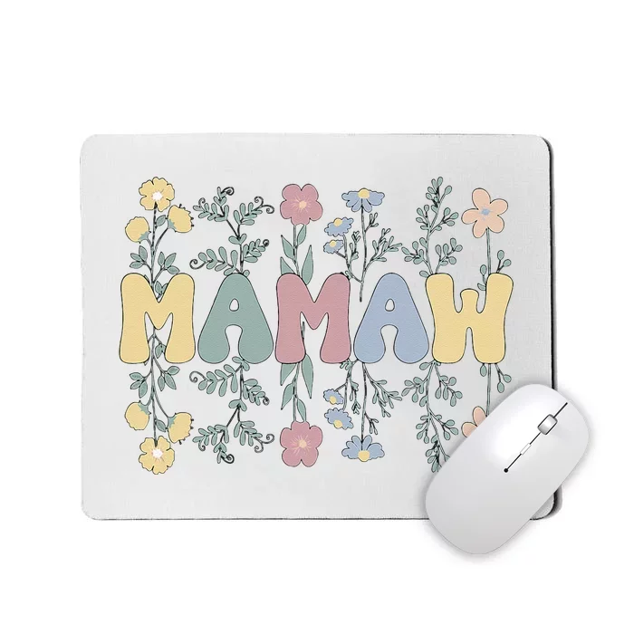 Groovy Mamaw Grandmother Flowers Mamaw Grandma Mousepad