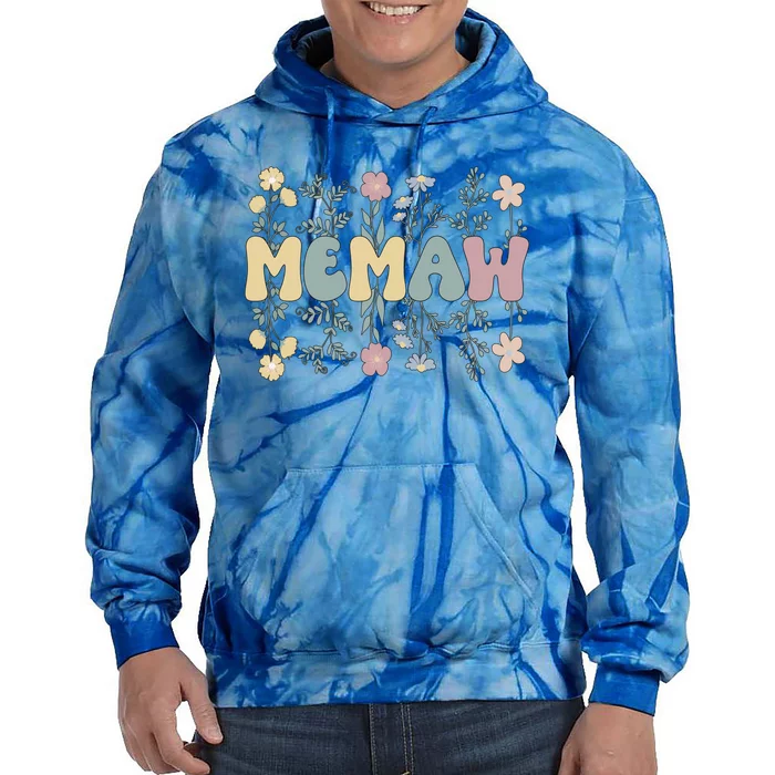 Groovy Memaw Grandmother Flowers Memaw Grandma Gift Tie Dye Hoodie