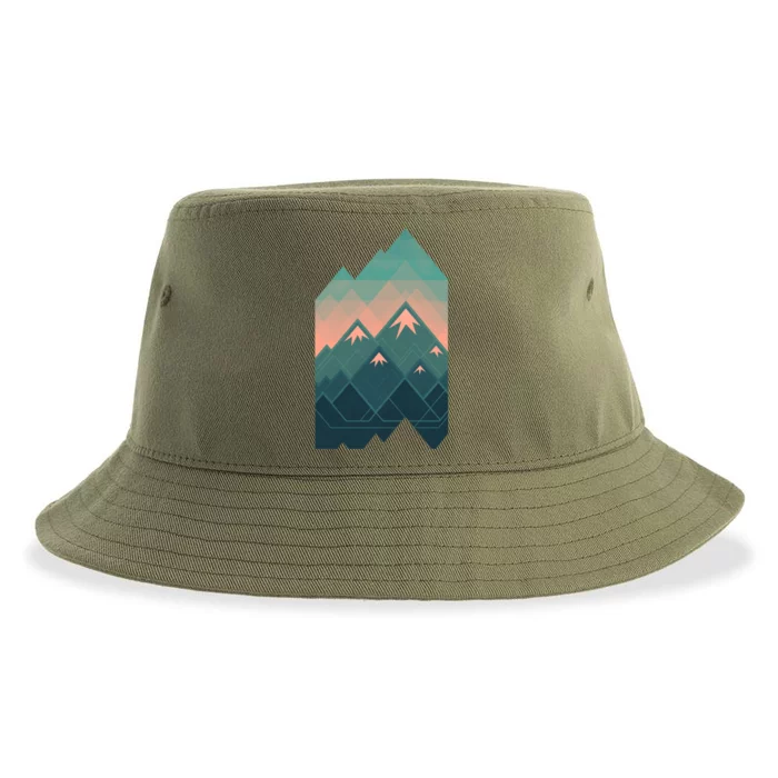 Geometric Mountains Sustainable Bucket Hat