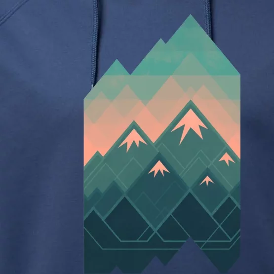 Geometric Mountains Performance Fleece Hoodie