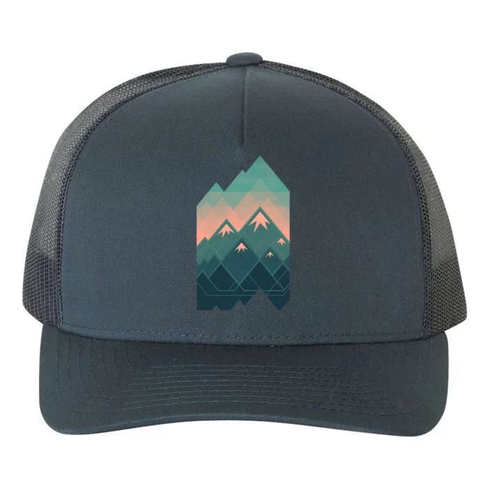 Geometric Mountains Yupoong Adult 5-Panel Trucker Hat