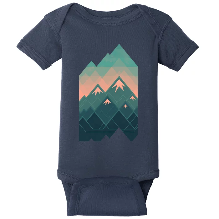 Geometric Mountains Baby Bodysuit