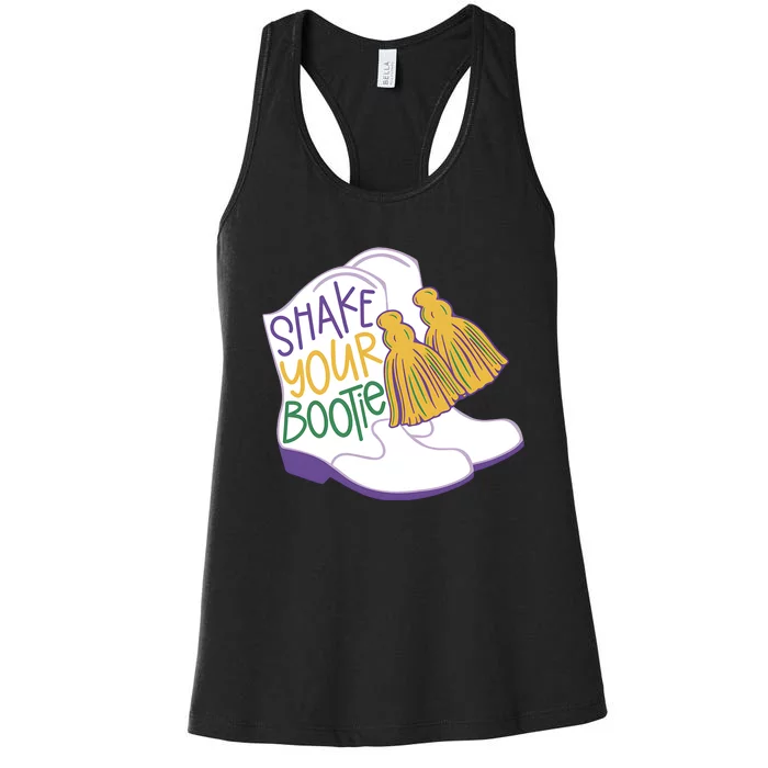 Girl Mardi Gras Shake Your Bootie Women's Racerback Tank