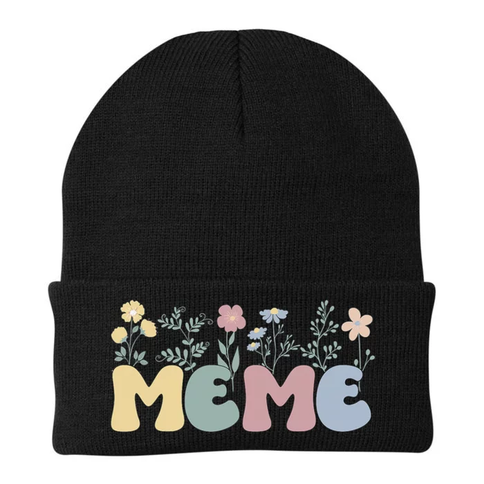 Groovy Meme Grandmother Flowers Meme Grandma Knit Cap Winter Beanie