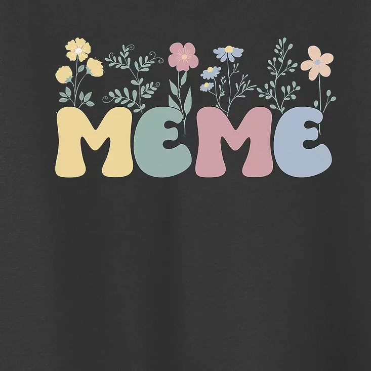 Groovy Meme Grandmother Flowers Meme Grandma Toddler T-Shirt