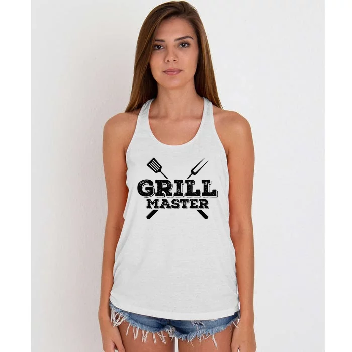 Grill Master Grilling Barbecue BBQ Smoker Graphic Women's Knotted Racerback Tank