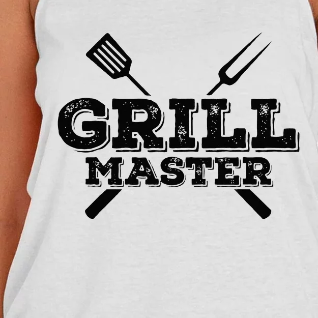 Grill Master Grilling Barbecue BBQ Smoker Graphic Women's Knotted Racerback Tank