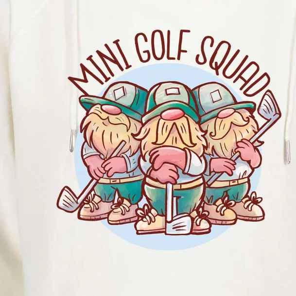 Gnomes Mini Golf Squad Womens Funnel Neck Pullover Hood