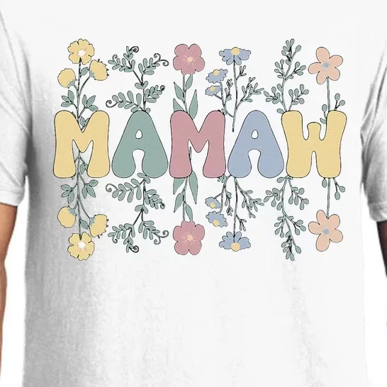 Groovy Mamaw Grandmother Flowers Mamaw Grandma Pajama Set