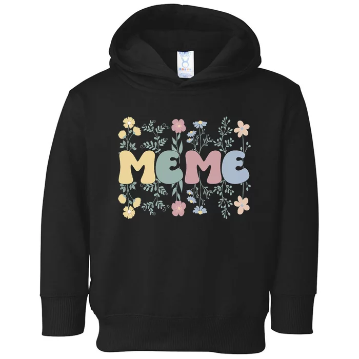 Groovy Meme Grandmother Flowers Meme Grandma Toddler Hoodie