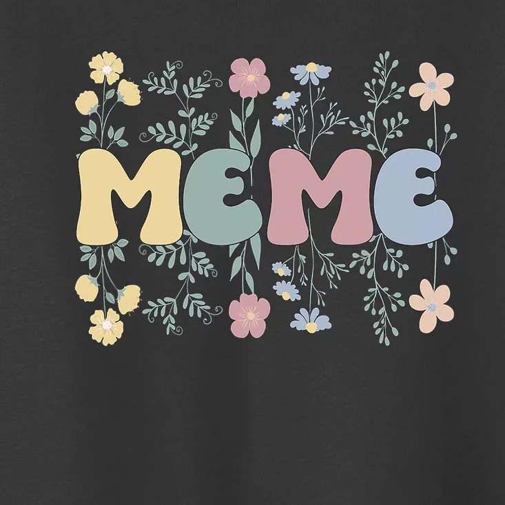 Groovy Meme Grandmother Flowers Meme Grandma Toddler T-Shirt