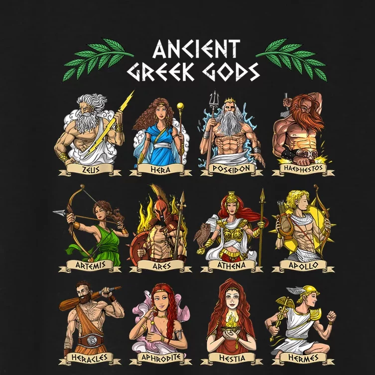 Greek Mythology Gods Ancient Greece Women's Crop Top Tee