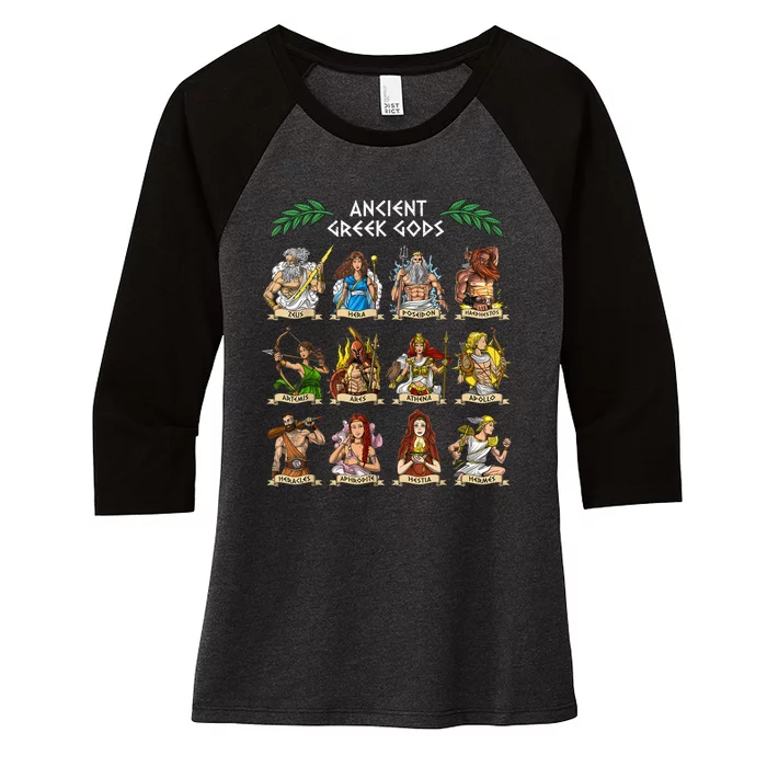 Greek Mythology Gods Ancient Greece Women's Tri-Blend 3/4-Sleeve Raglan Shirt