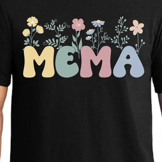 Groovy Mema Grandmother Flowers Mema Grandma Pajama Set