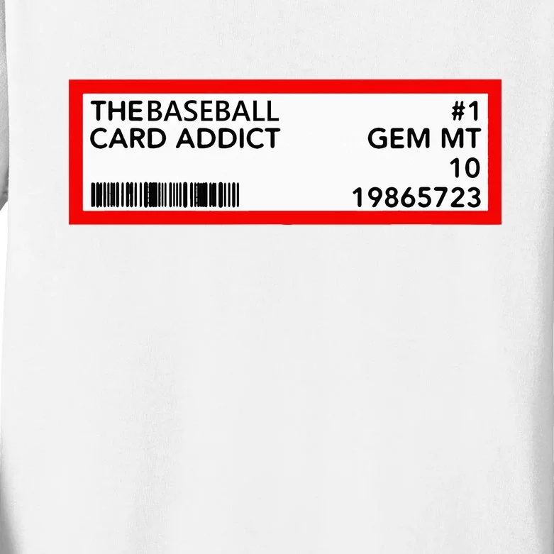 Gem Mint Graded Baseball Card Addict Grade Kids Long Sleeve Shirt