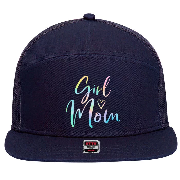 Girl Mom Gifts For Mother Mama Of Girl Tie Dye 7 Panel Mesh Trucker Snapback Hat