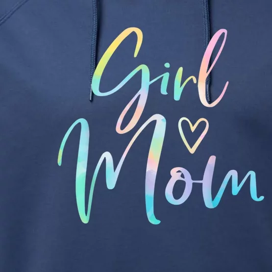 Girl Mom Gifts For Mother Mama Of Girl Tie Dye Performance Fleece Hoodie