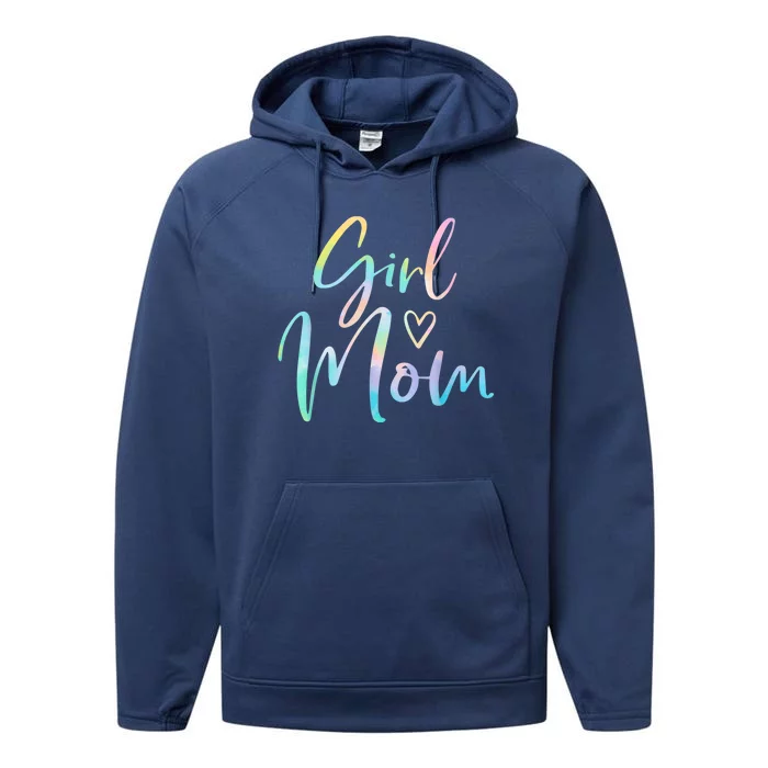 Girl Mom Gifts For Mother Mama Of Girl Tie Dye Performance Fleece Hoodie