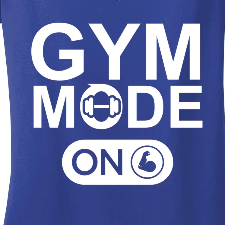 Gym Mode Gift That Says Gym Mode On Beast Gym Mode Gift Women's V-Neck T-Shirt