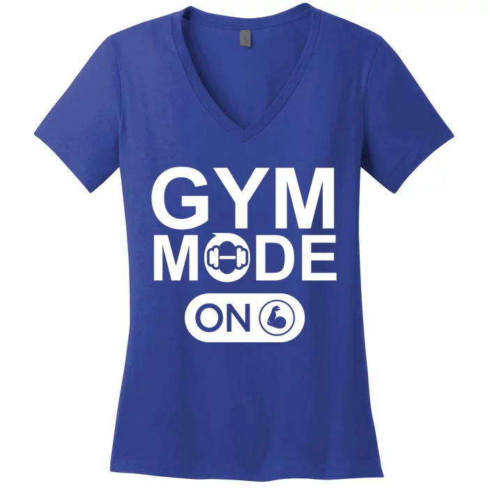 Gym Mode Gift That Says Gym Mode On Beast Gym Mode Gift Women's V-Neck T-Shirt