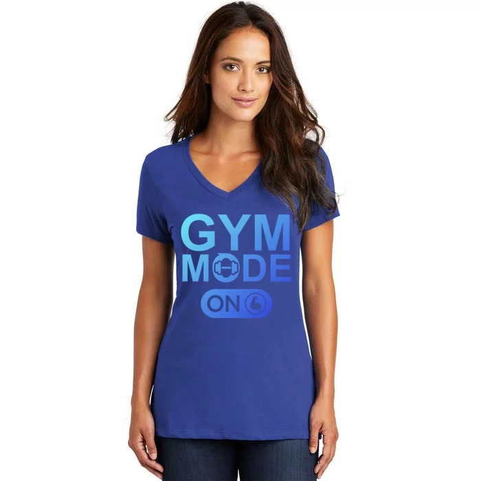 Gym Mode Gift That Says Gym Mode On Beast Gym Mode Gift Women's V-Neck T-Shirt