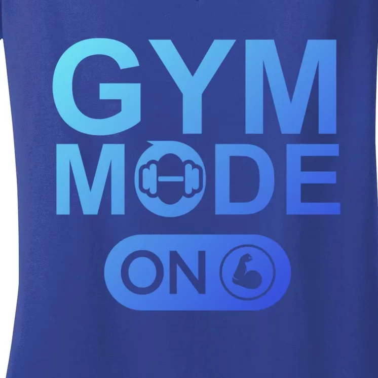 Gym Mode Gift That Says Gym Mode On Beast Gym Mode Gift Women's V-Neck T-Shirt