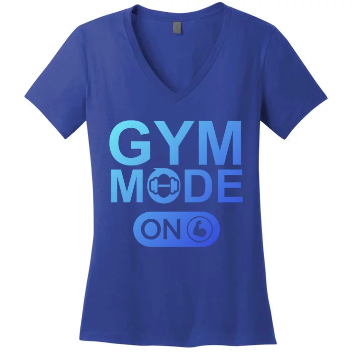 Gym Mode Gift That Says Gym Mode On Beast Gym Mode Gift Women's V-Neck T-Shirt