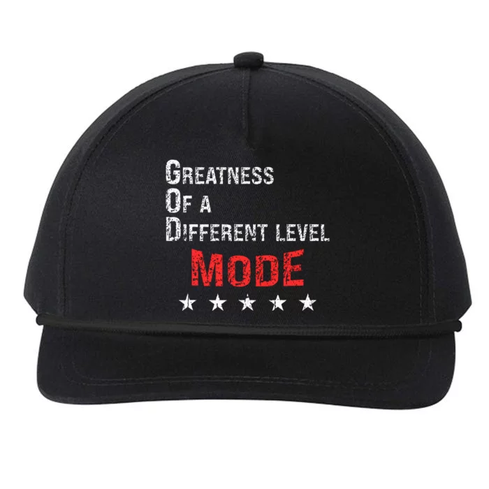 God Mode Greatness At A Different Level Snapback Five-Panel Rope Hat