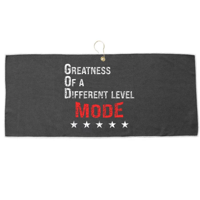 God Mode Greatness At A Different Level Large Microfiber Waffle Golf Towel