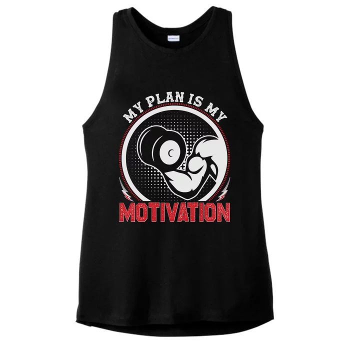 Gym Motivation Graphic Ladies Tri-Blend Wicking Tank