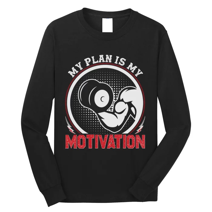 Gym Motivation Graphic Long Sleeve Shirt