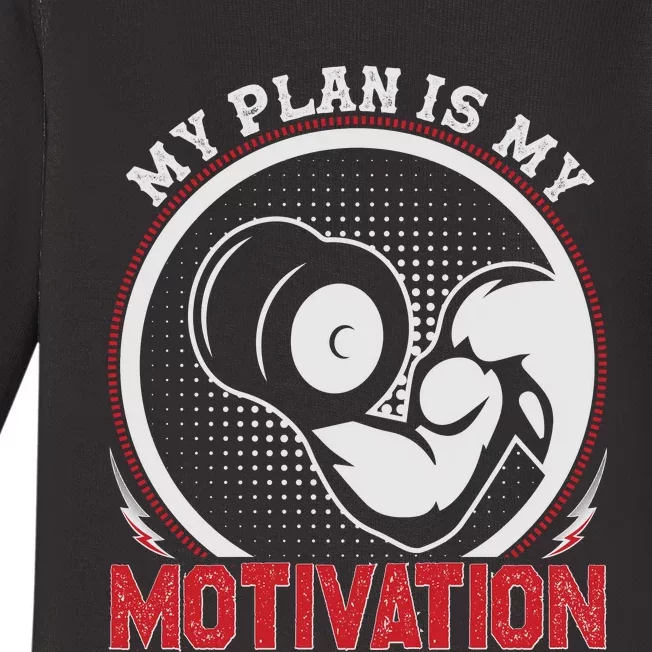 Gym Motivation Graphic Baby Long Sleeve Bodysuit