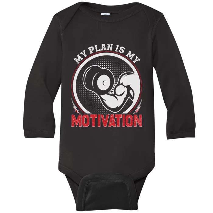 Gym Motivation Graphic Baby Long Sleeve Bodysuit