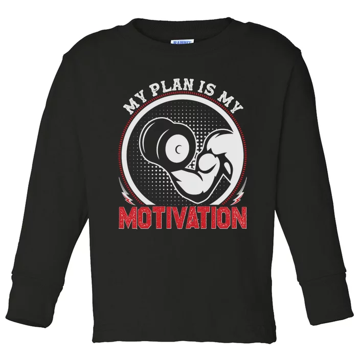 Gym Motivation Graphic Toddler Long Sleeve Shirt