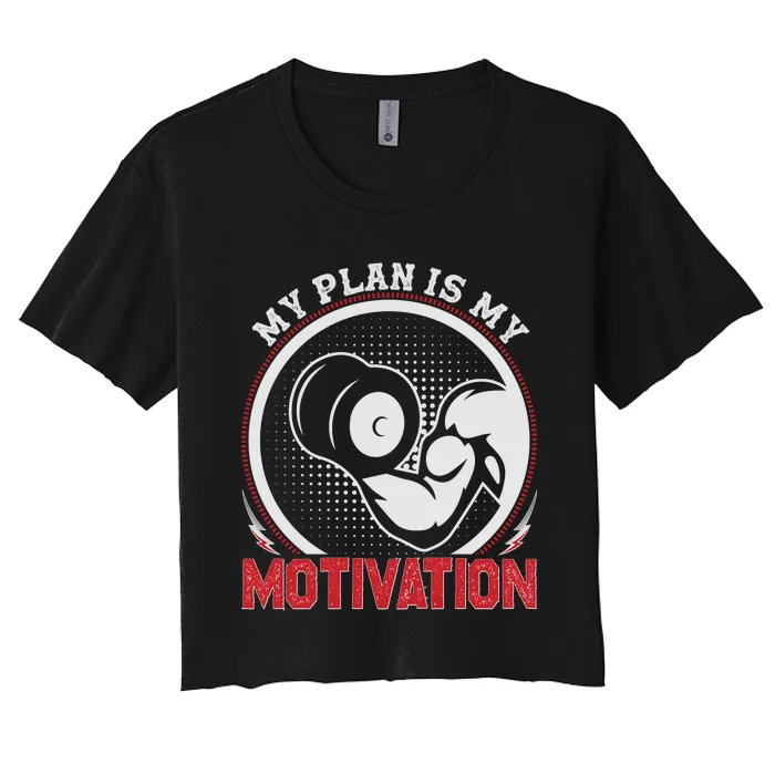 Gym Motivation Graphic Women's Crop Top Tee