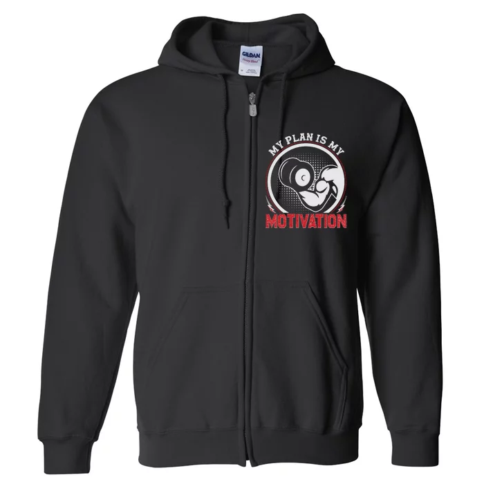 Gym Motivation Graphic Full Zip Hoodie