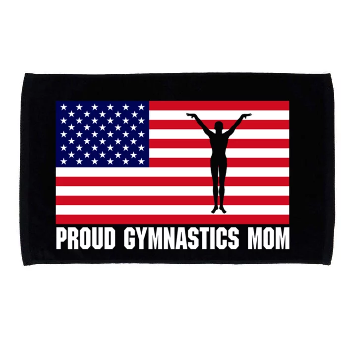 Gymnastics Mom Great Gift With Usa Flag Microfiber Hand Towel