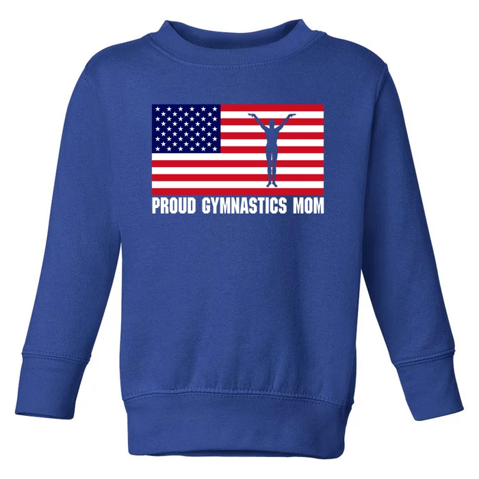 Gymnastics Mom Great Gift With Usa Flag Toddler Sweatshirt