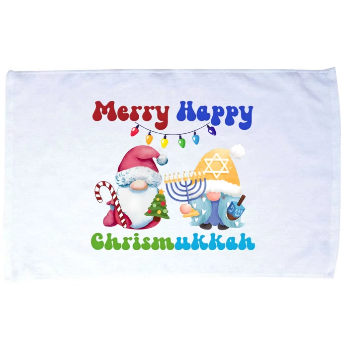 Gnome Merry Happy Chrismukkah Christmas Hanukkah Jewish Microfiber Hand Towel