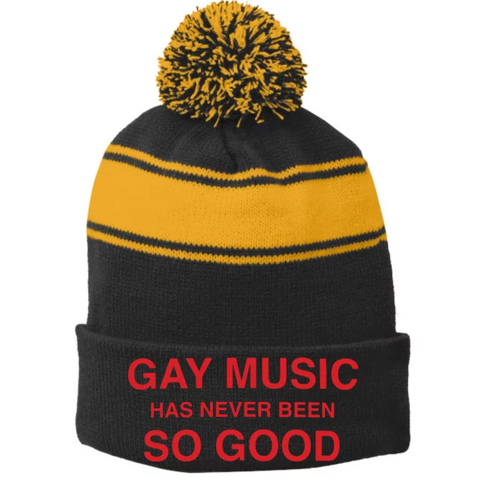 Gay Music Has Never Been So Good Stripe Pom Pom Beanie